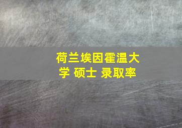 荷兰埃因霍温大学 硕士 录取率